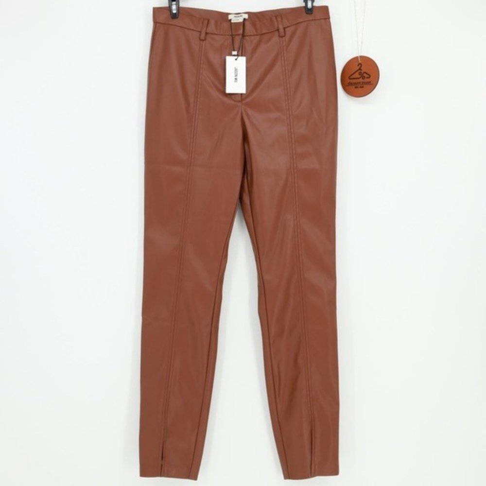 JASON WU Faux Leather Pants with Front Slit
